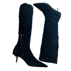 WHO What Wear Knee Suede Boot Heels Size 6
